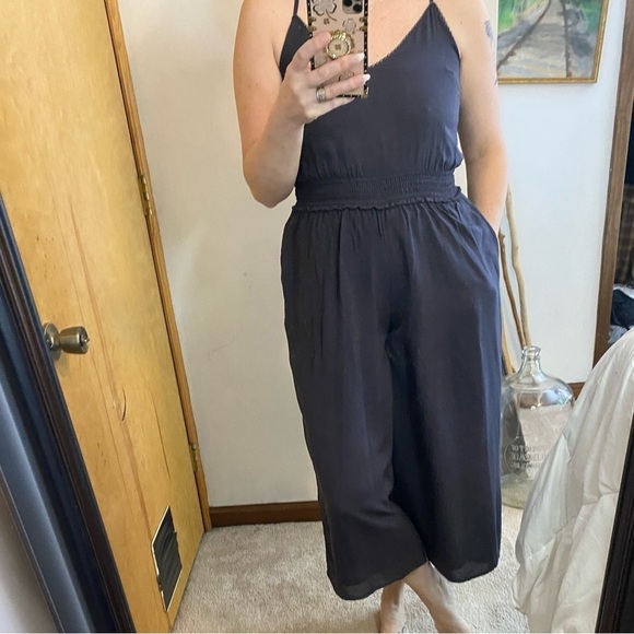 Aritzia Wilfred Dark Gray Side Button Summer Pantsuit - Picture 1 of 15